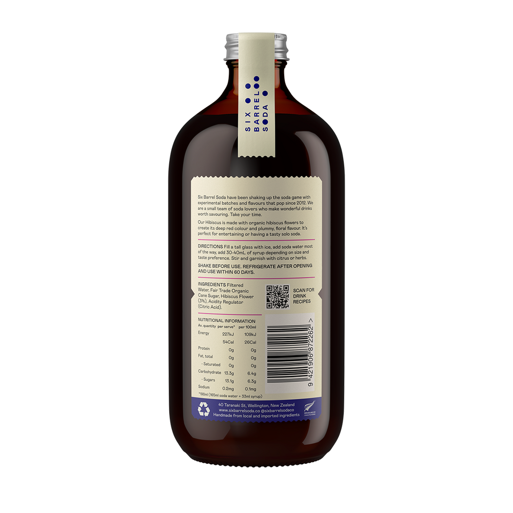 
                  
                    Six Barrel Soda Syrup - Hibiscus - Front
                  
                
